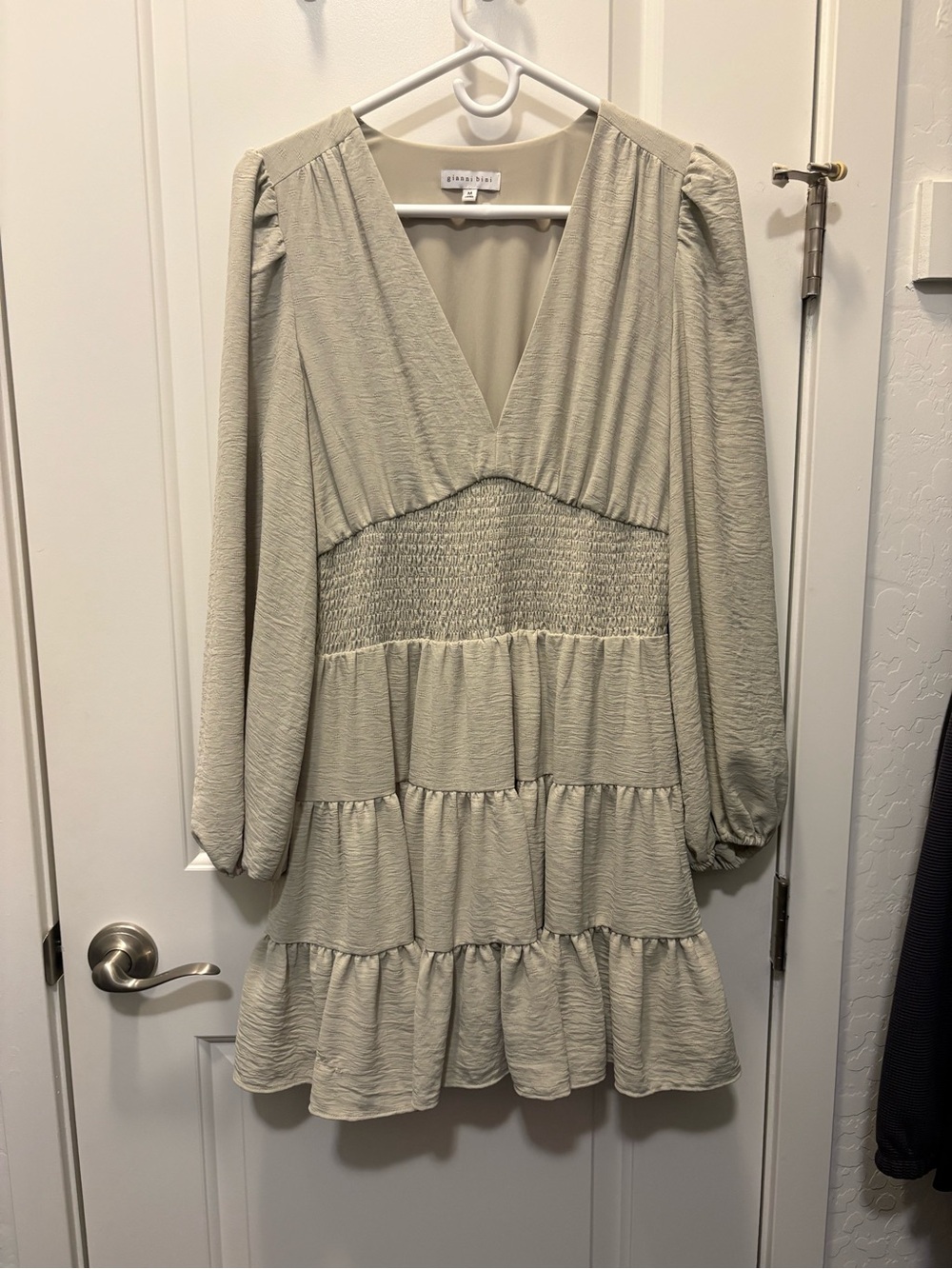 Gianni Bini Sage Tiered V-Neck Mini Dress